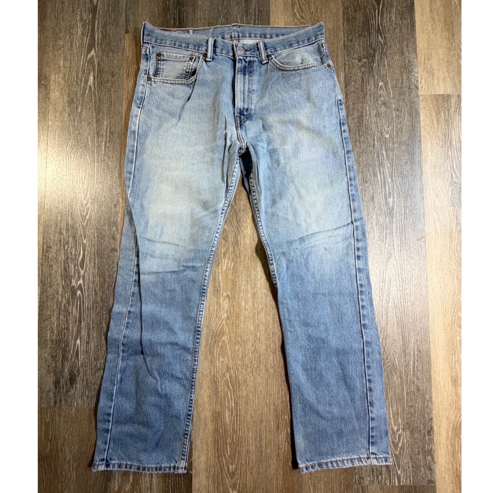 Levi's 505 Regular Fit Jeans Mens 33x30 Light Wash Blue Straight Leg Denim
